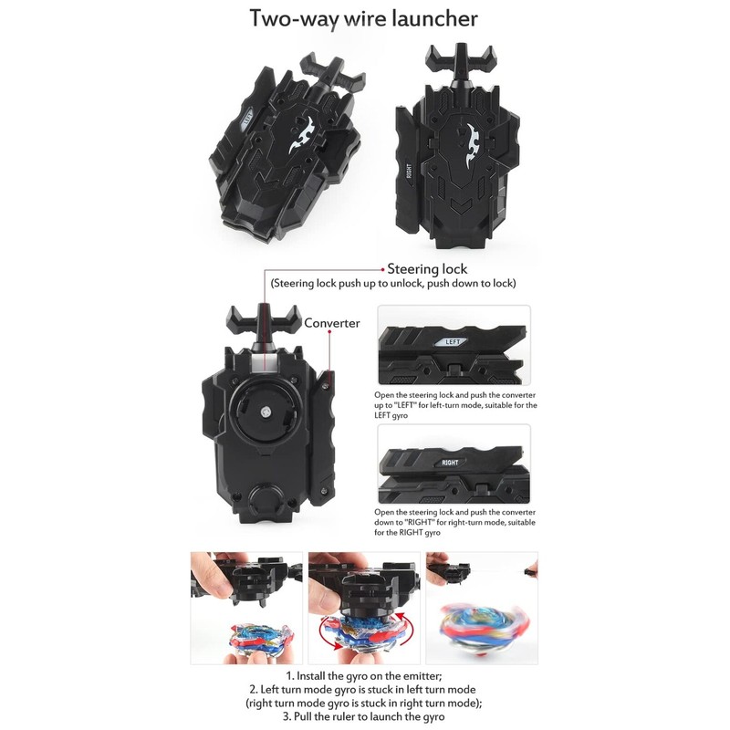 FGFXL Battling Top Set, Burst Gyro Toys 10 Spinning Tops