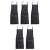 Zukeo Chef Pack of 5 Professional Woven Stripe Cotton Butchers