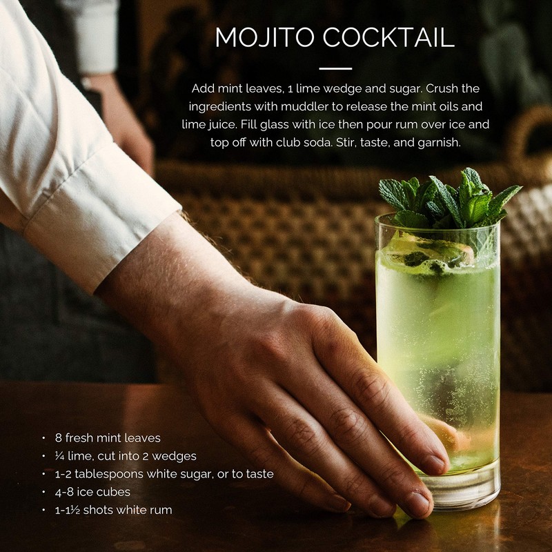 Final Touch Mojito Glass & Muddler Set - 2 10oz
