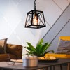 Eumyviv Metal Pendant Light, 1-Light Industrial Chandelier Trapeziod Lighting Fixture
