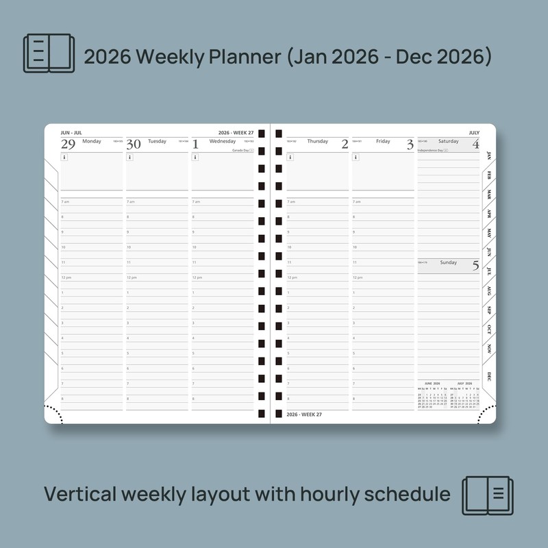 POPRUN 2026 Planner (Medium - 6.5'' x 8.5'') with Hourly