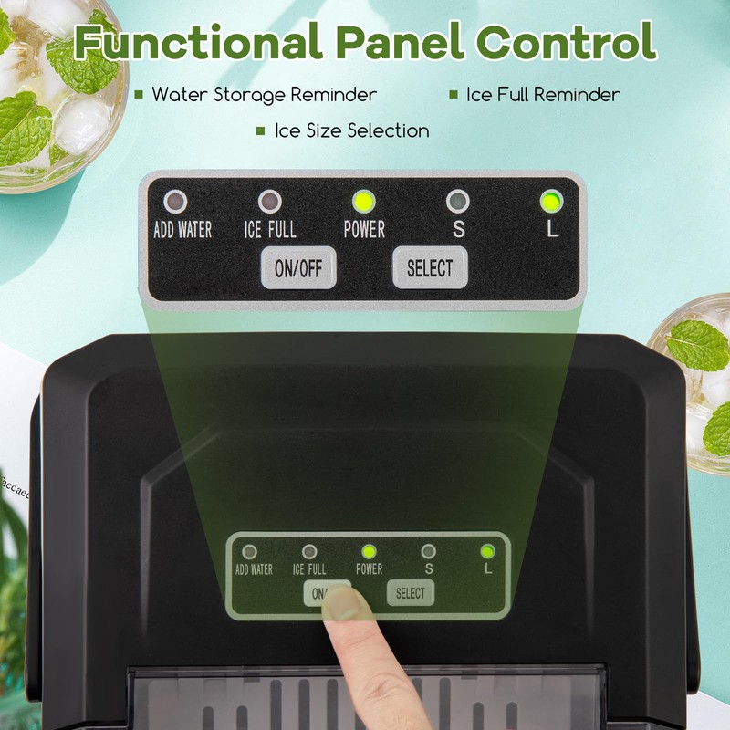 ARLIME Countertop Ice Maker, Portable Ice Making Machine 6-13 Mins
