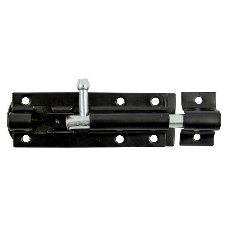 TIMCO Straight Tower Bolt - Black - 6" - Great