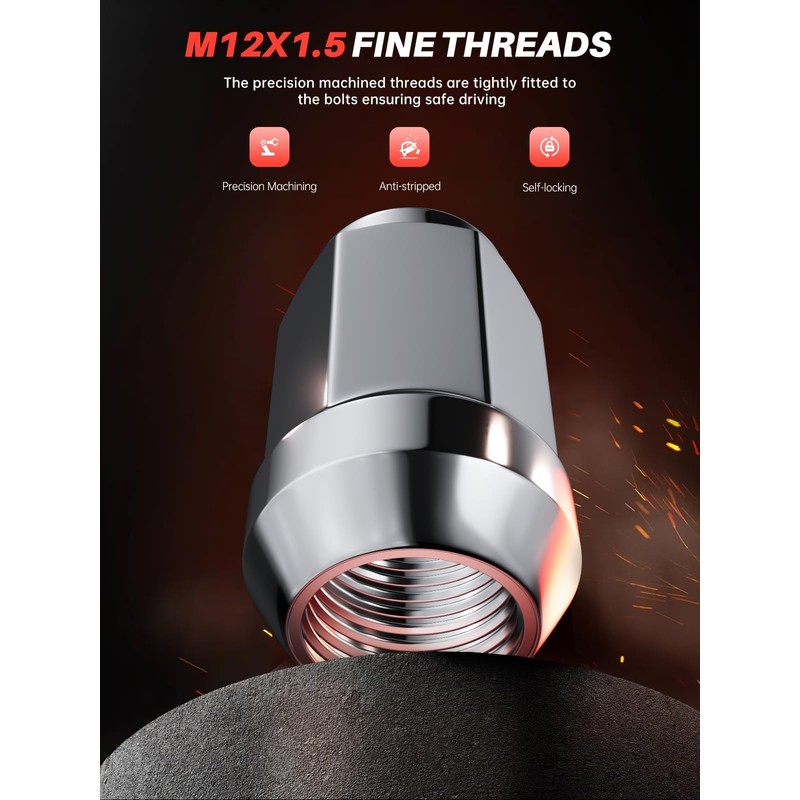 Sposuit M12x1.5 Lug Nuts - Replacement for 2004-2021 Mazda 3,
