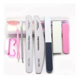 productos comerciales mx Juego De Limas Manicura Profesional 8 Piezas 100/180 Kit