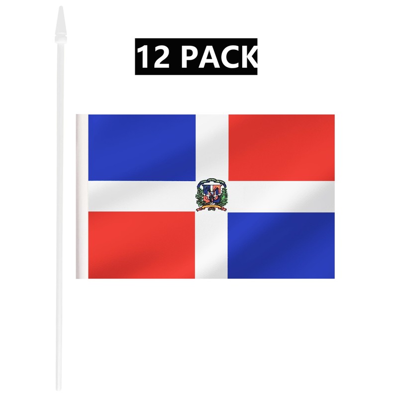 Yamiuo Dominica Mini Flag, 12 Pack Dominican Hand Held Small