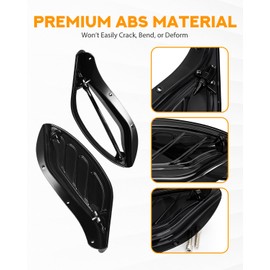 Side Wing Deflectors, Fairing Air Deflector, Adjustable Air Deflector Kit Compatible for Harley Touring Street Glide, Electra Glide, Trike, Ultra Classic, CVO 1996-2013