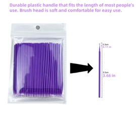SENLIN DENTAL 500PCS Micro Cotton Swabs, Disposable Micro Brushes Lip Applicators for Makeup and Personal Care Cosmetic Brush, Micro Swabs for Eyeliner, Eyelash Extensions, Nails (Purple)