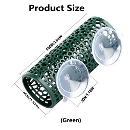 Hollow Betta Fish Tunnel,Small Hole Hollow Betta Fish Cave,Betta Fish Tube Tunnel Toy,Aquarium Betta Tunnel with Suction Cups,Aquarium Decor Fish Tank Accessories Decorations Hideout Tube (Green)