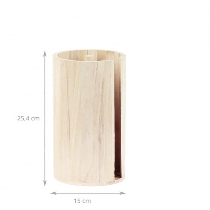 Bloomingville Küchenrollenständer Paulowina, Natur, Dekoobjekt, Maße D14,5xH25,5 cm, Kuchenrollenhalter, 508050,