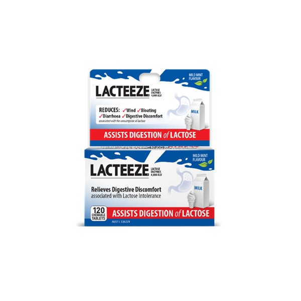 Lacteeze Extra Strength Chewable Tablets 120