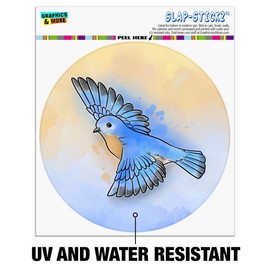 Eastern Bluebird Watercolor Northeastern Bird Automotive Car Window Locker Circle Bumper Sticker