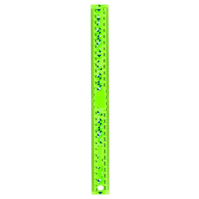 Helix Oxford Geo Folding 30cm Ruler - Green