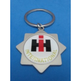 IHC IH INTERNATIONAL HARVESTER TRUCK STAR KEYRING SATIN NICKEL KEY RING #186