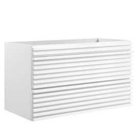 Modway Render 35" MDF Wood Wall-Mount Bathroom Vanity Cabinet in White