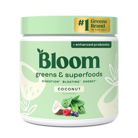 Bloom Nutrition Superalimento Verdes En Polvo, Enzimas Digestivas Con Probióticos Y Prebióticos, Salud Intestinal, Alivio De La Inflamación Para Mujeres, Clorella, Mezcla De Jugo Verde Con P