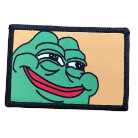 Pepe Frog Morale Patch Removable Hook and Loop for Molle Gear, Operator Hat, Rucksack, Pack Bag, Backpack, Made in The USA