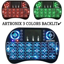 ARTRONIX 3 Colours Backlight Multi-media Portable Wireless Mini Keyboard Touchpad Mouse  - Pack of 10