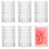Consou Large Glasses Set of 6, 15 oz Hobnail Glassware