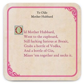 Brainbox Candy - Funny 'Old Mother Hubbard Coaster' - Small Gift Ideas For Him Her - Friends Birthday - Housewarming Present - New Home Gift - Funny Gifts For Women Men