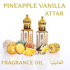 Equivalence Equivalence Vanilla ????????? Fragrance Oil Roll-on Perfume, Attar Bottle Deluxe 10ml -Alcohol Free (0.34 Fl Oz (Pack of 1), PINEAPPLE VANILLA)
