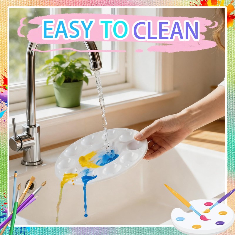 BMMN 200PCS Paint Tray Palettes for Kids, White