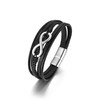 Zysta Men's Leather Bracelet Infinity Sign Bracelet Infinity Wrap Bracelet