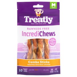 Treatly IncrediChews Stick w/Chicken Meat Wrap Dog Chew Treats - 10 Count/1 Pack
