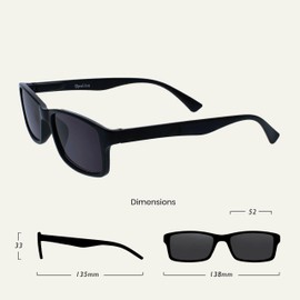 OPULIZE Black Reading Sunglasses UV400 Designer Style Mens Womens S92-1 +3.00