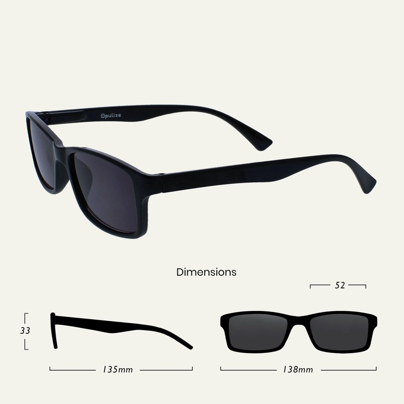 OPULIZE Black Reading Sunglasses UV400 Designer Style Mens Womens S92-1