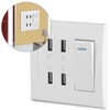 QANYEGN 4 Port Wall Outlet, USB Wall Mounted Socket, USB