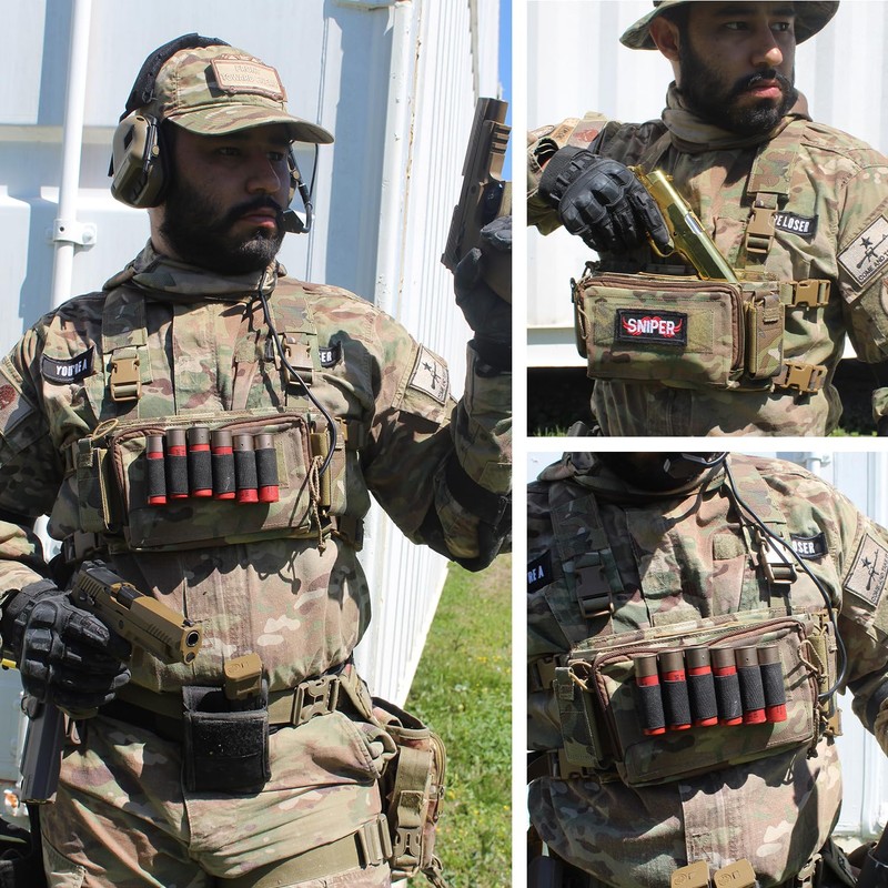 VOTAGOO Tactical Chest Rig with Triple 5.56/7.62 Mag Pouch, X-Harness