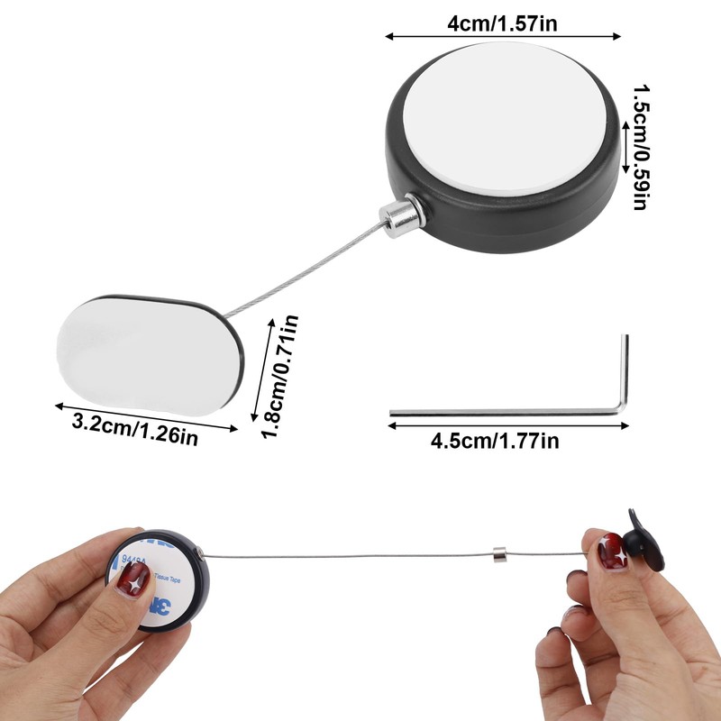 2pcs 4.92ft Retractable Remote Control Tether Locks, Adjustable Security Control