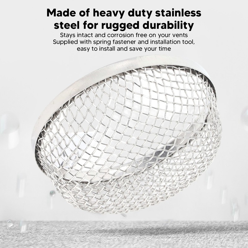 2Pcs RV Water Heater Vent Cover Stainless Steel 2.8in Flying