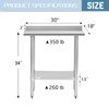 Hally Stainless Steel Table for Prep & Work 18 x