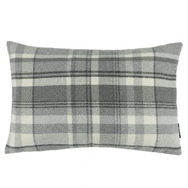 McAlister Textiles Heritage Throw Boudoir Pillow Case| Large Charcoal Grey Highland Brushed Tartan Check Tweed Plaid | 60x40cm, 24x16