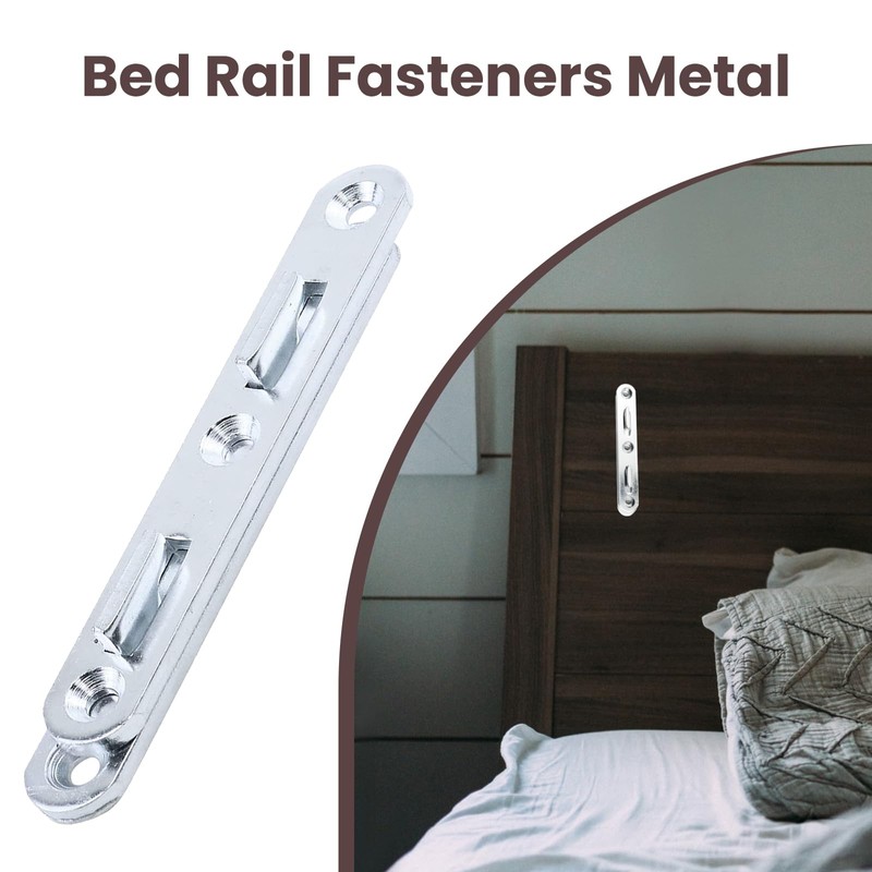 Antrader Wood Bed Rail Connecting Fittings, 5.1 Inch Zinc Round