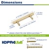 KOPPALIVE 6-Pack Solid Brass Kitchen Cabinet Pulls, Gold Modern T-Bar