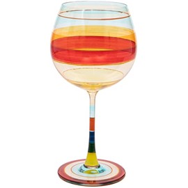 Maturi Hand Painted Stripe Gin Glass, 625ml, Gift Boxed