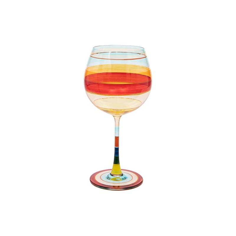 Maturi Hand Painted Stripe Gin Glass, 625ml, Gift Boxed