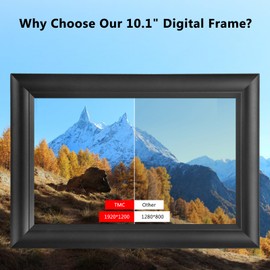 1920x1200 IPS Digital Photo Frame, 10.1 Inch WiFi Digital Picture Frame, LCD Touch Screen, 32GB Built-in Memory, Auto-Rotate, Instant Photo Sharing via Frameo App