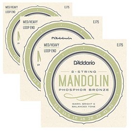 D'Addario Mandolin Strings | 3 Pack | EJ75 (formerly J75) | Phophor Bronze