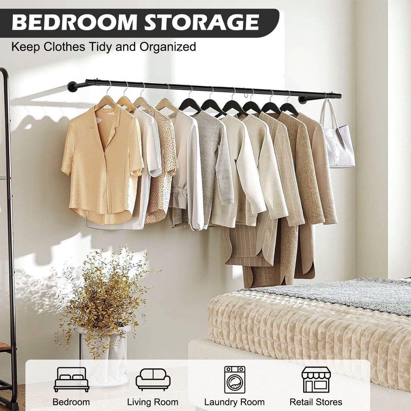 2 Pack Clothes Rack for Hanging Clothes, Heavy Duty Round