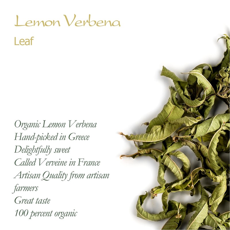 Lemon Verbena Organic Herbal Tea - Handpicked Cedron from Greece