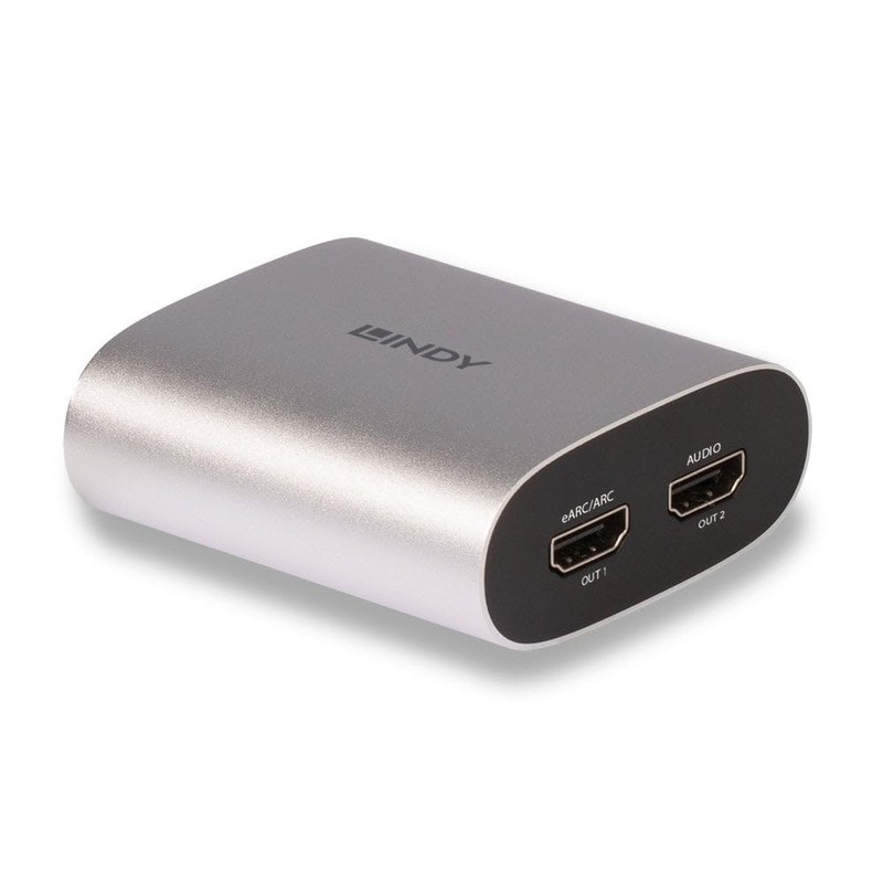 LINDY 4K60 HDMI eARC Extractor, Audio Extractor, HDMI 2.0, HDCP