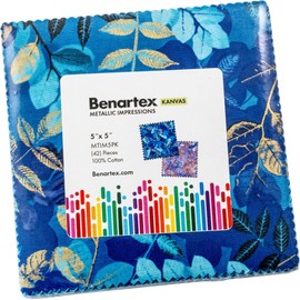 Kanvas Studio Metallic Impressions 5X5 Pack 42 5-inch Squares Charm Pack Benartex