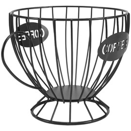 Lobamop Coffee Capsule Storage Basket Coffee Cup Basket Coffee Pad Organiser Holder Coffee Pad Holder Coffee Accessories (Black)