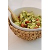Mud Pie Water Hyacinth Serving Bowl Set, White/Tan, bowl 4.5"