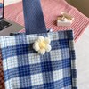 Clapoyis Tote Bag, Stylish, Convenient Handbag, Checkered Pattern, Canvas, Braun