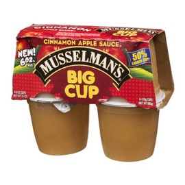 Musselman's Apple Sauce Big Cup Cinnamon - 4 CT